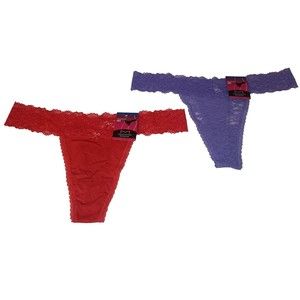 NWT Maidenform Luxurious Lace Thong Panties Size XL/8 Two Pairs